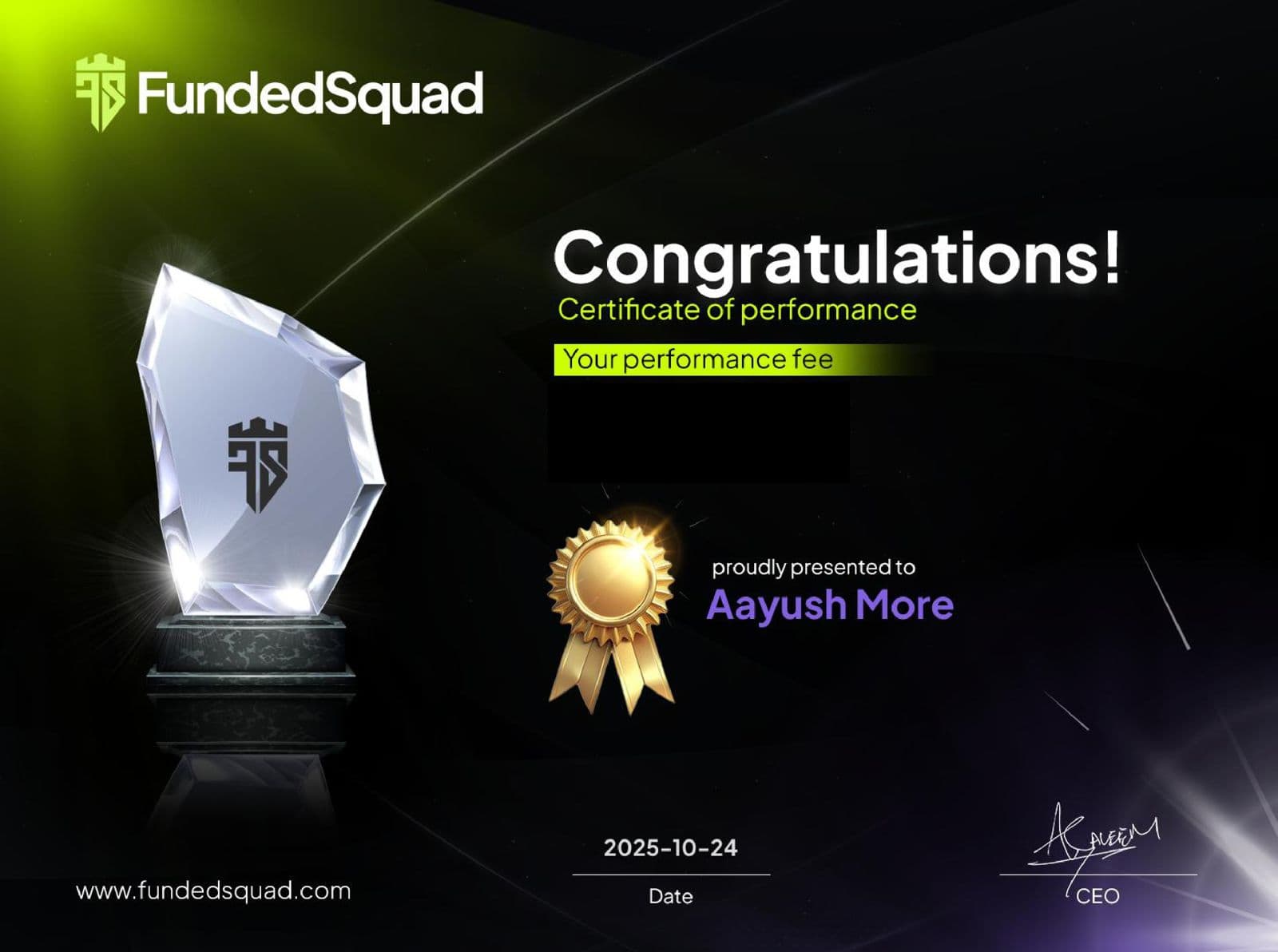 FundedSquad Certificate