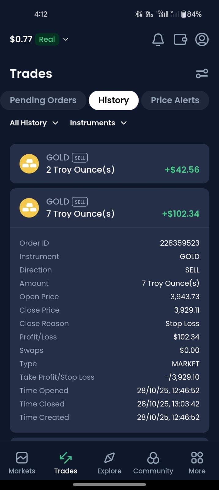 Multiple Trades